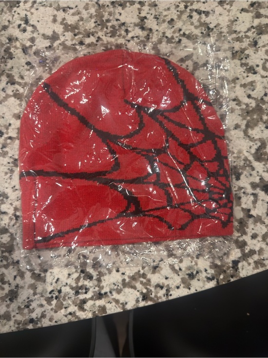 Other - Red Spider Web Knit Beanie